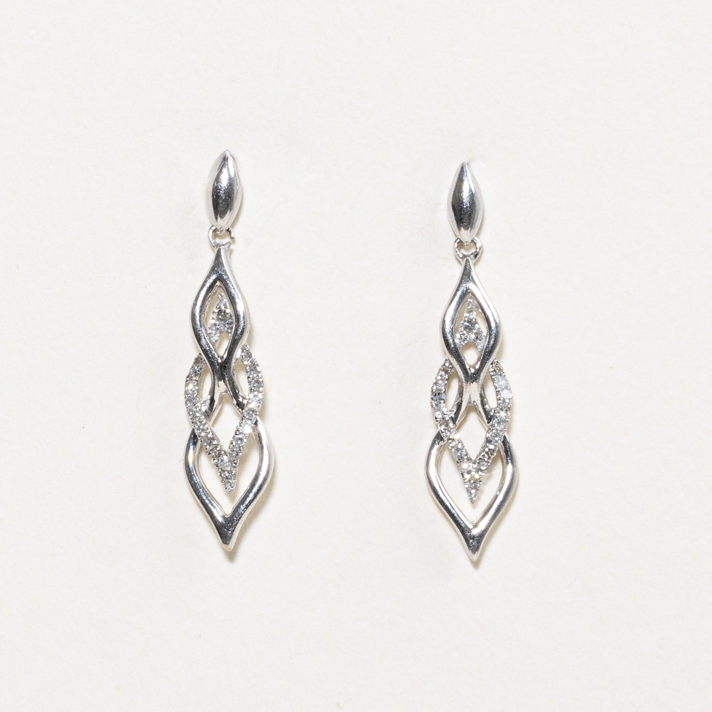 Pave Set Diamond Drop Earrings