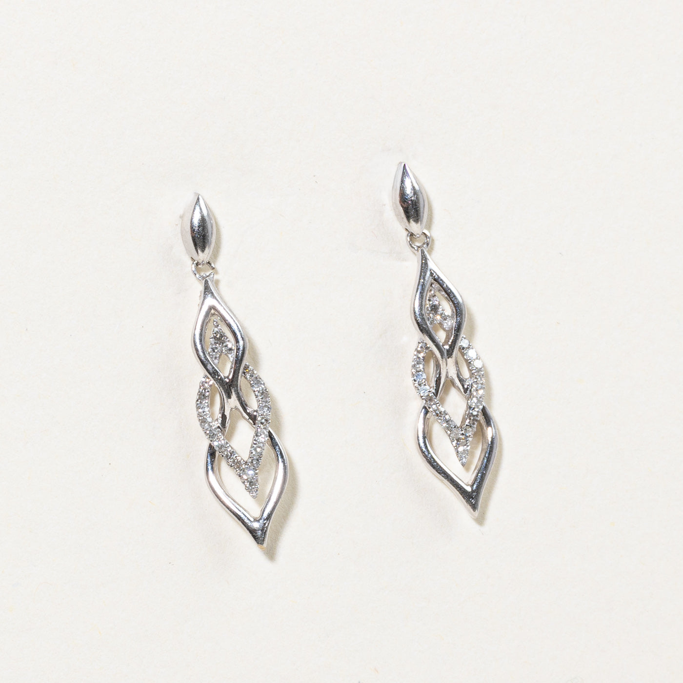 Pave Set Diamond Drop Earrings