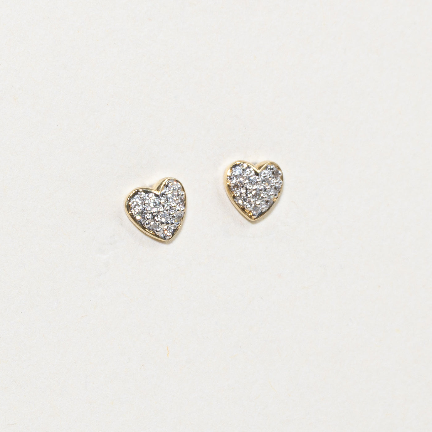 Diamond Heart Cluster Stud Earrings
