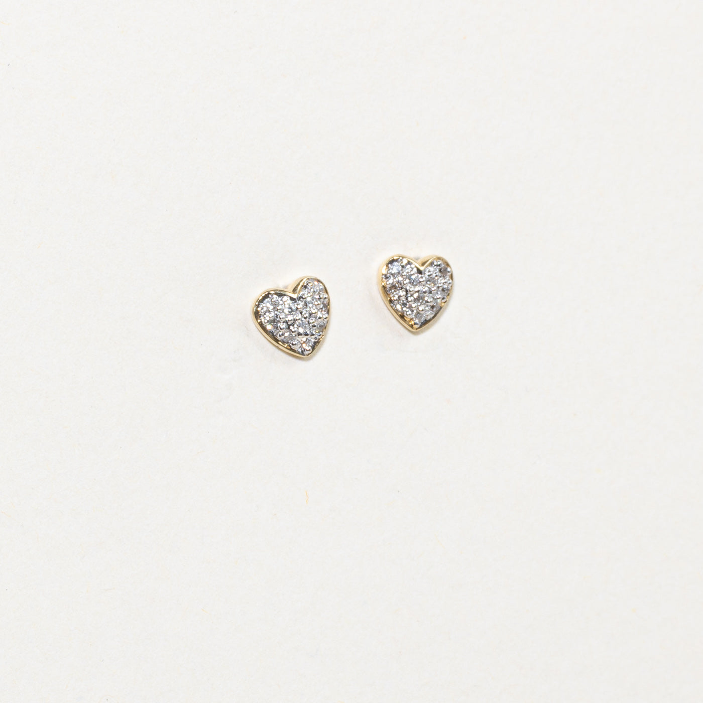 Diamond Heart Cluster Stud Earrings