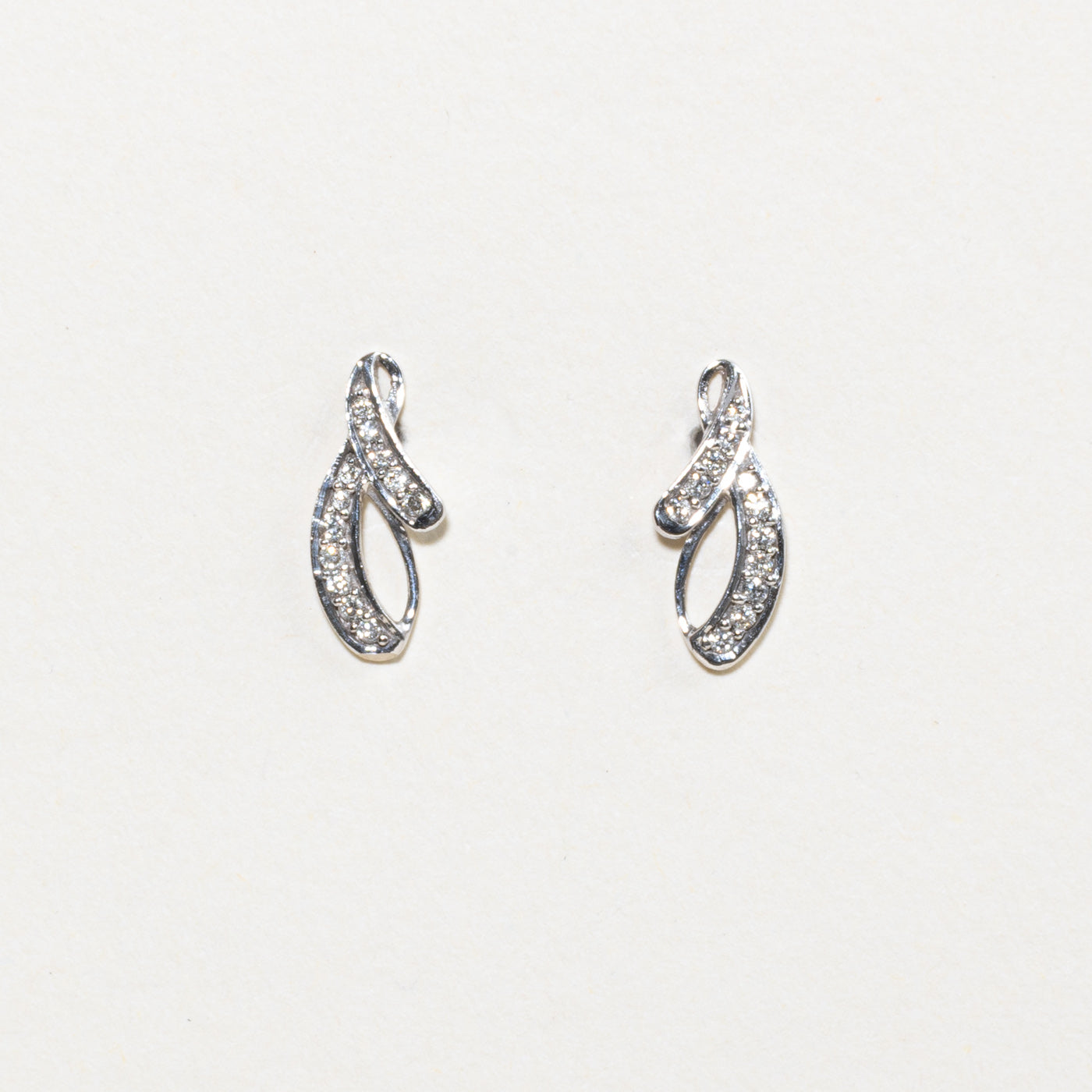 Pave Set Diamond Stud Earrings