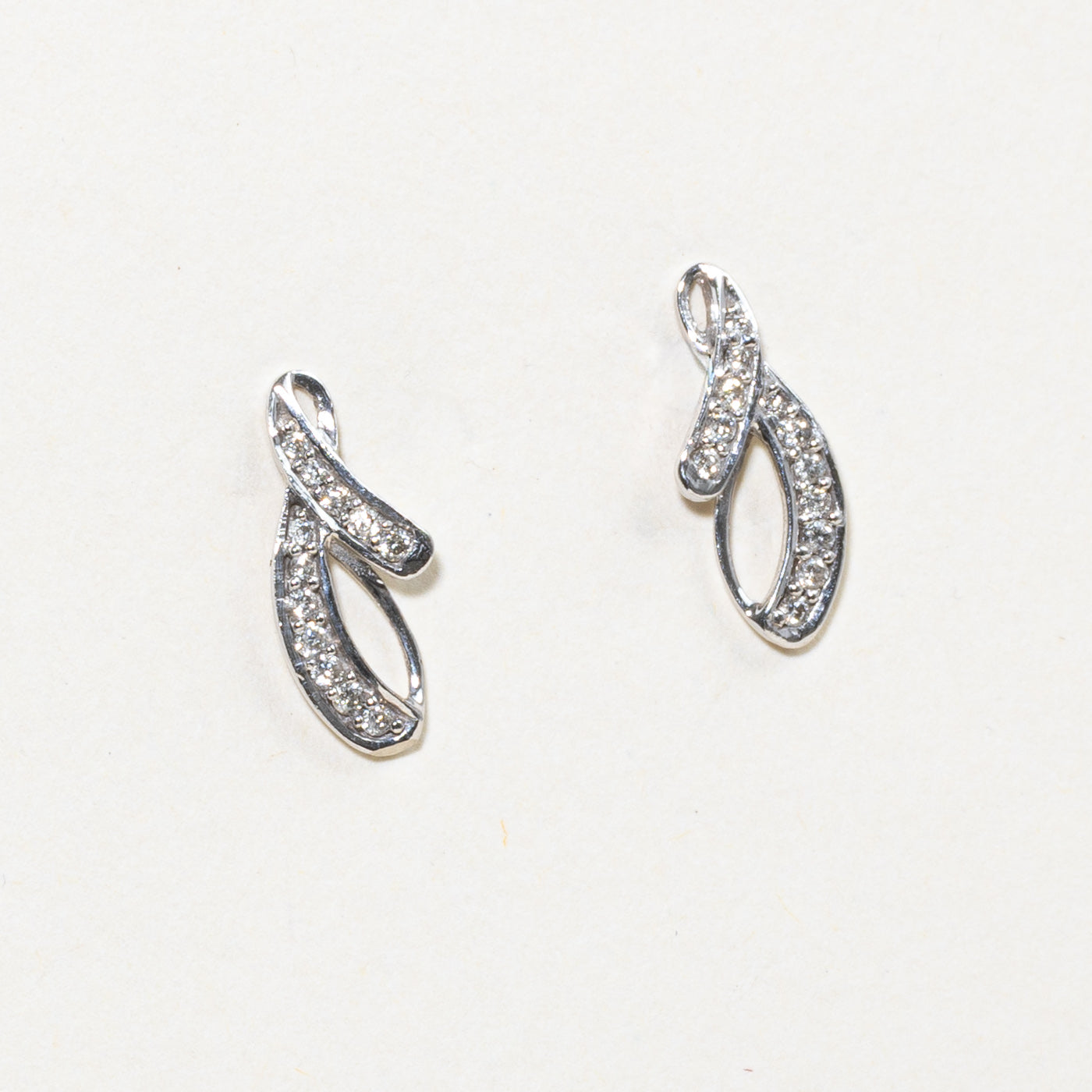 Pave Set Diamond Stud Earrings