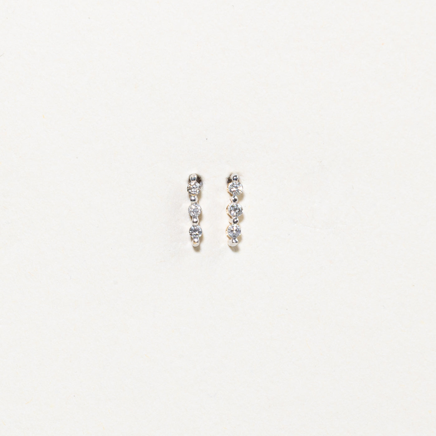 Diamond Column Stud Earrings