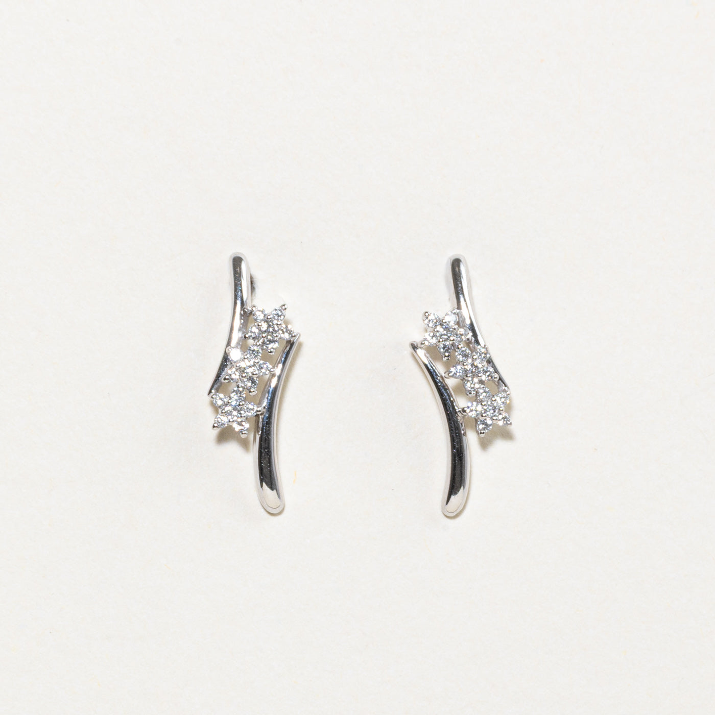 Diamond Cluster Drop Earrings