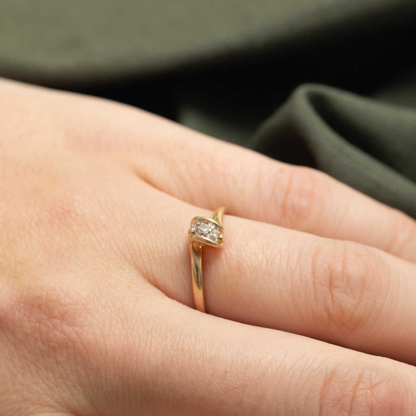 Three Stone Diamond Bypass Ring | SZ 6.25