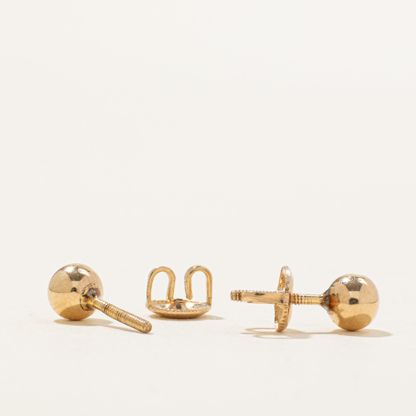 10k Yellow Gold Sphere Stud Earrings