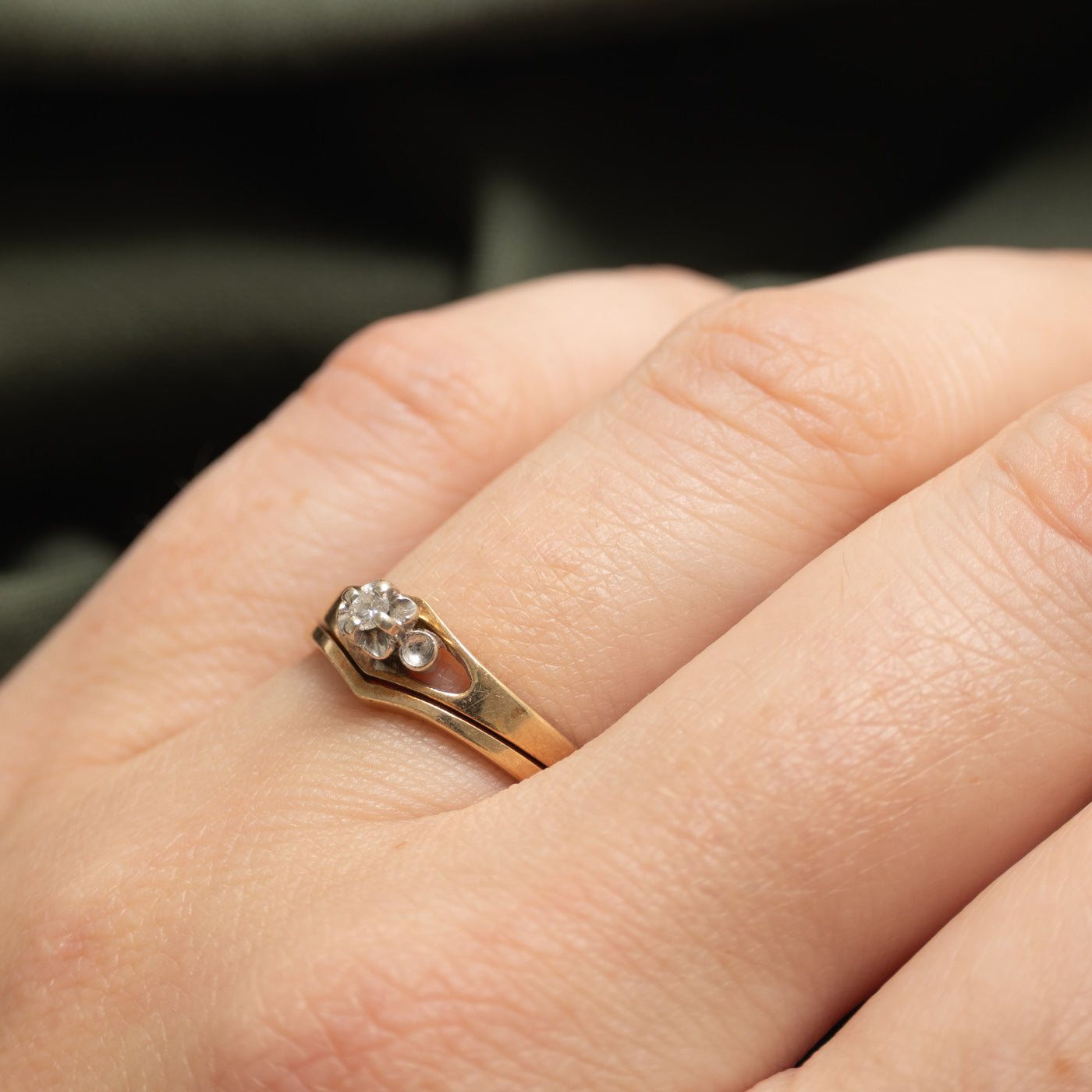 Illusion Set Diamond Wedding Ring Set | SZ 6.25