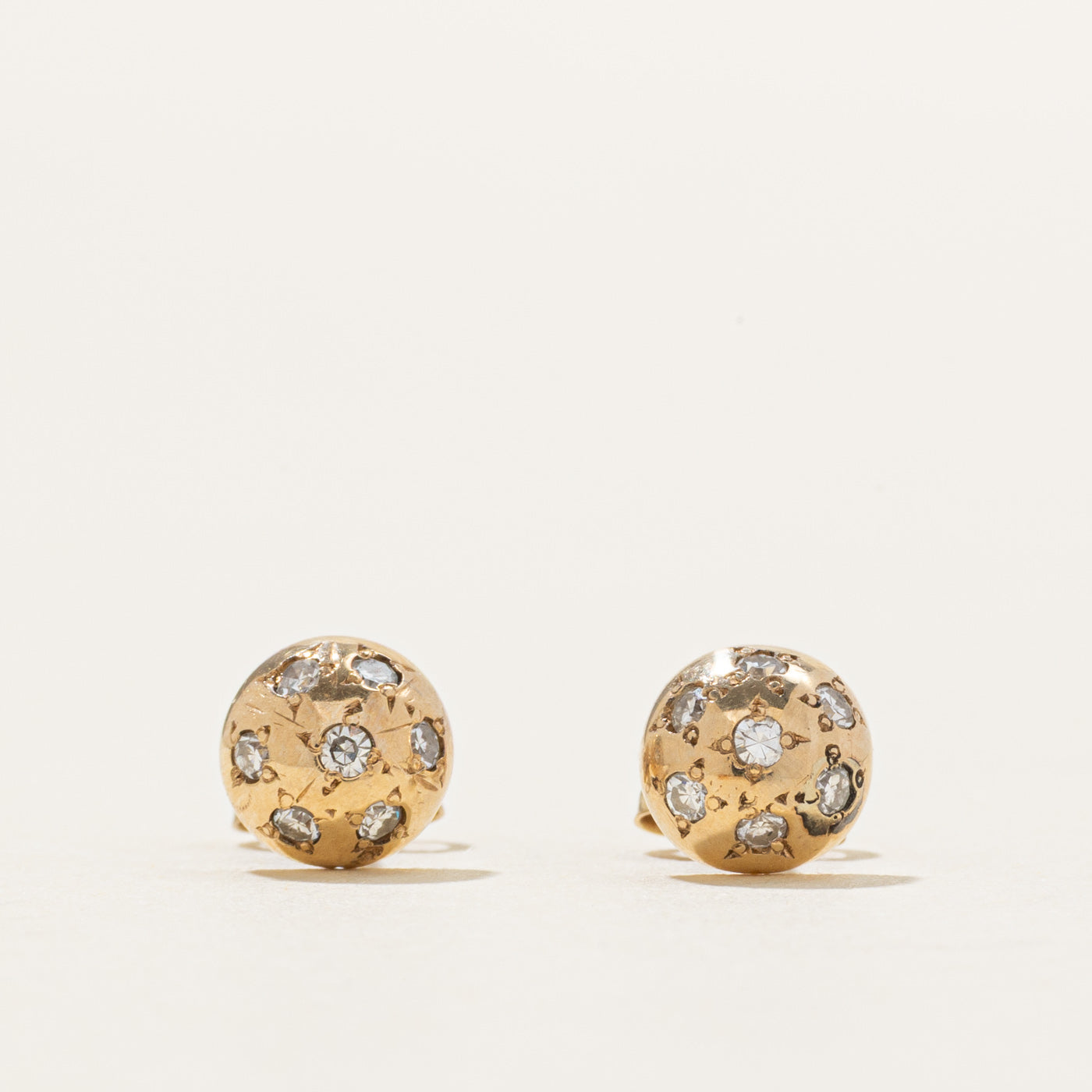 Diamond Half Sphere Stud Earrings
