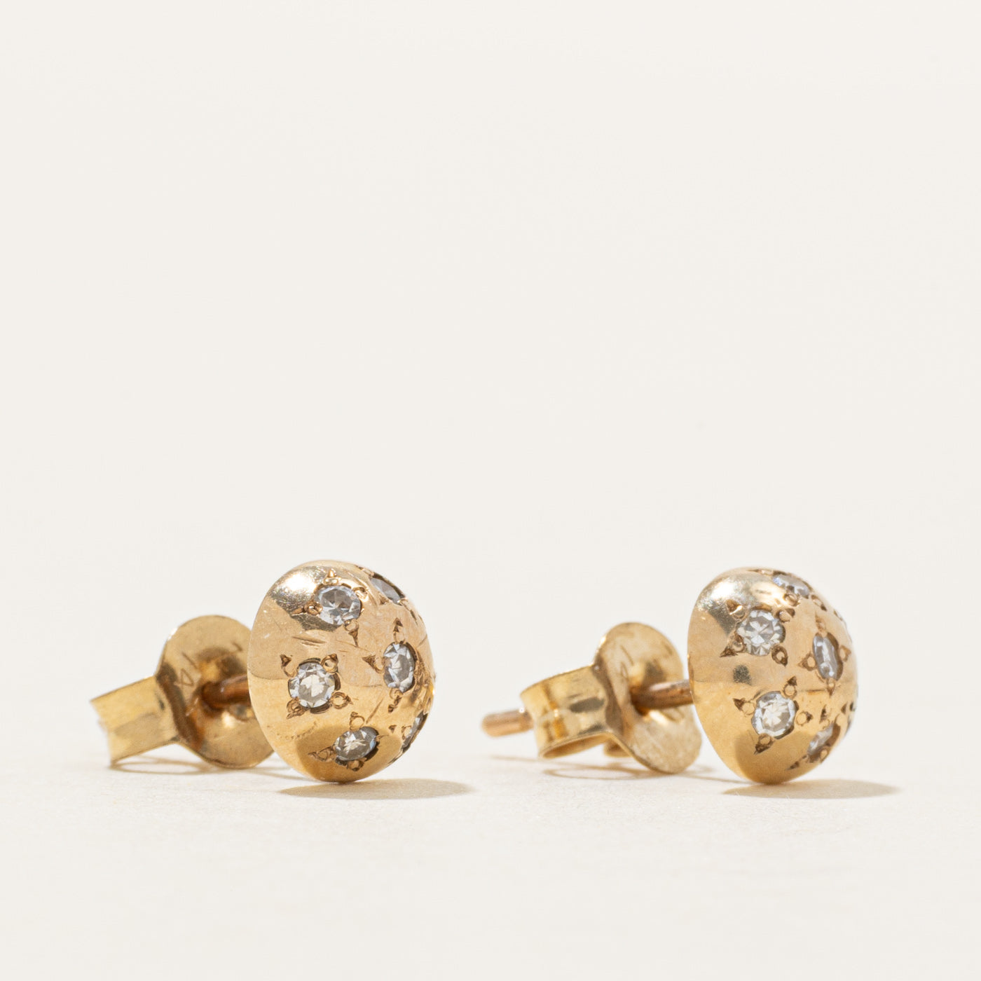Diamond Half Sphere Stud Earrings