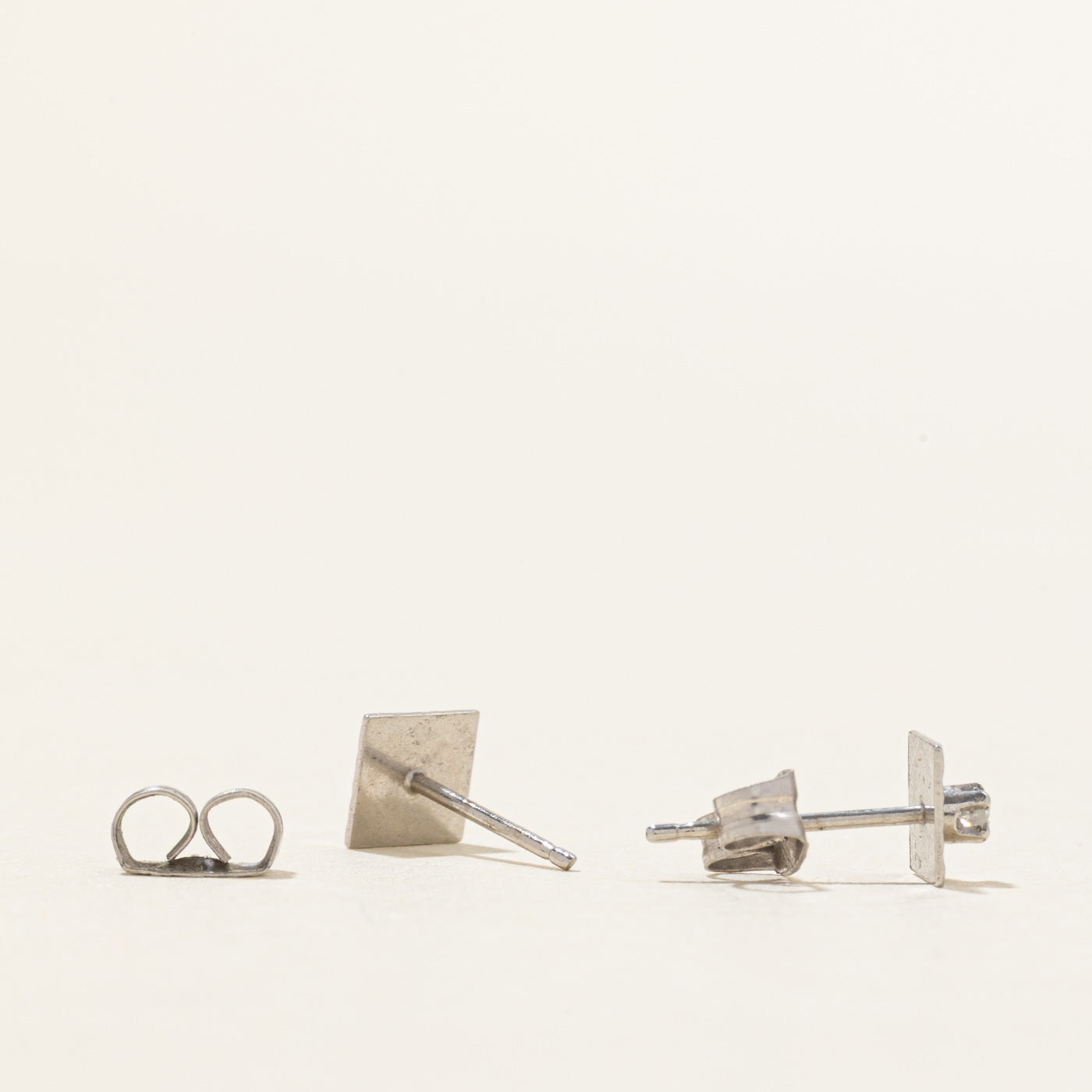 Diamond Textured Square Stud Earrings