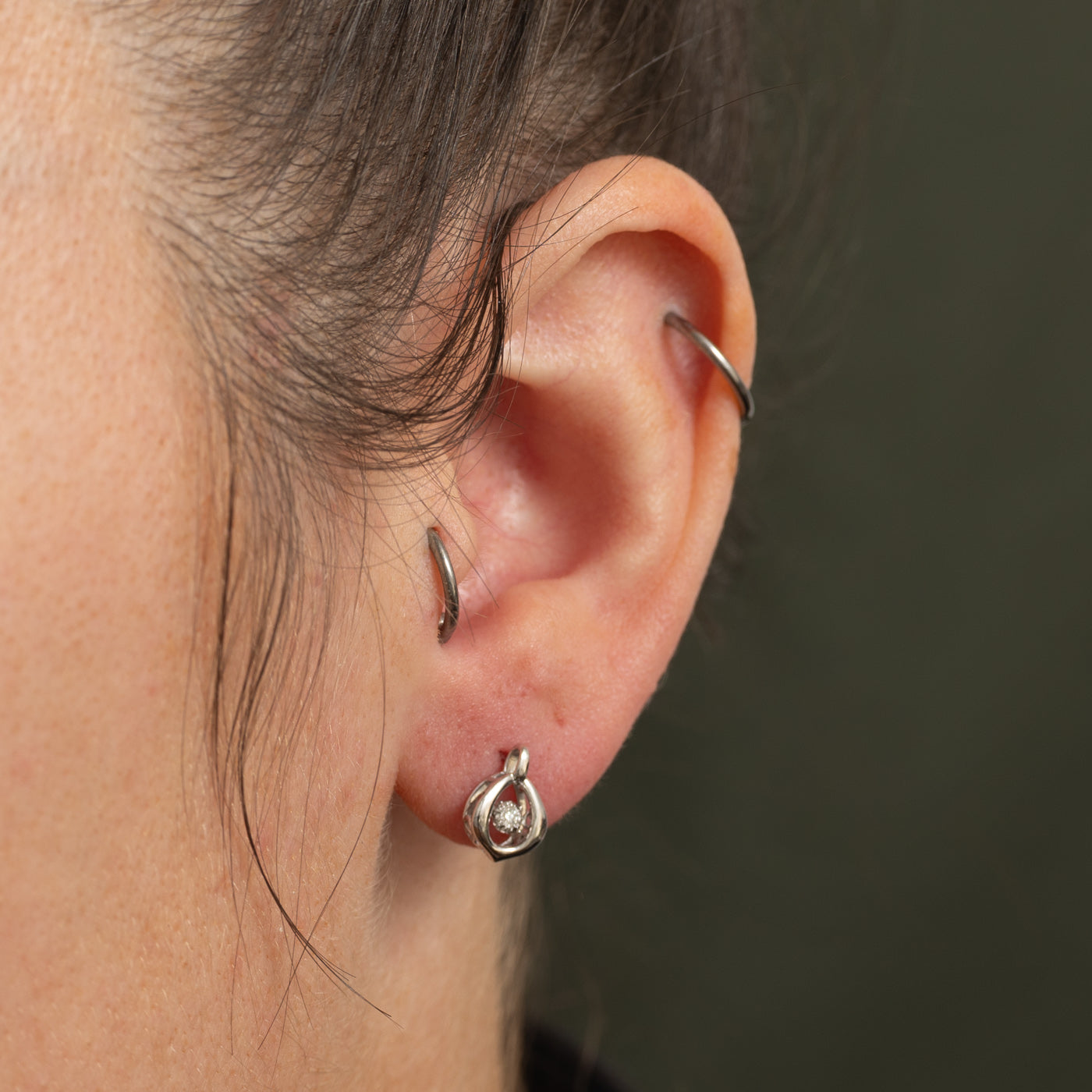 Illusion Set Diamond Geometric Stud Earrings