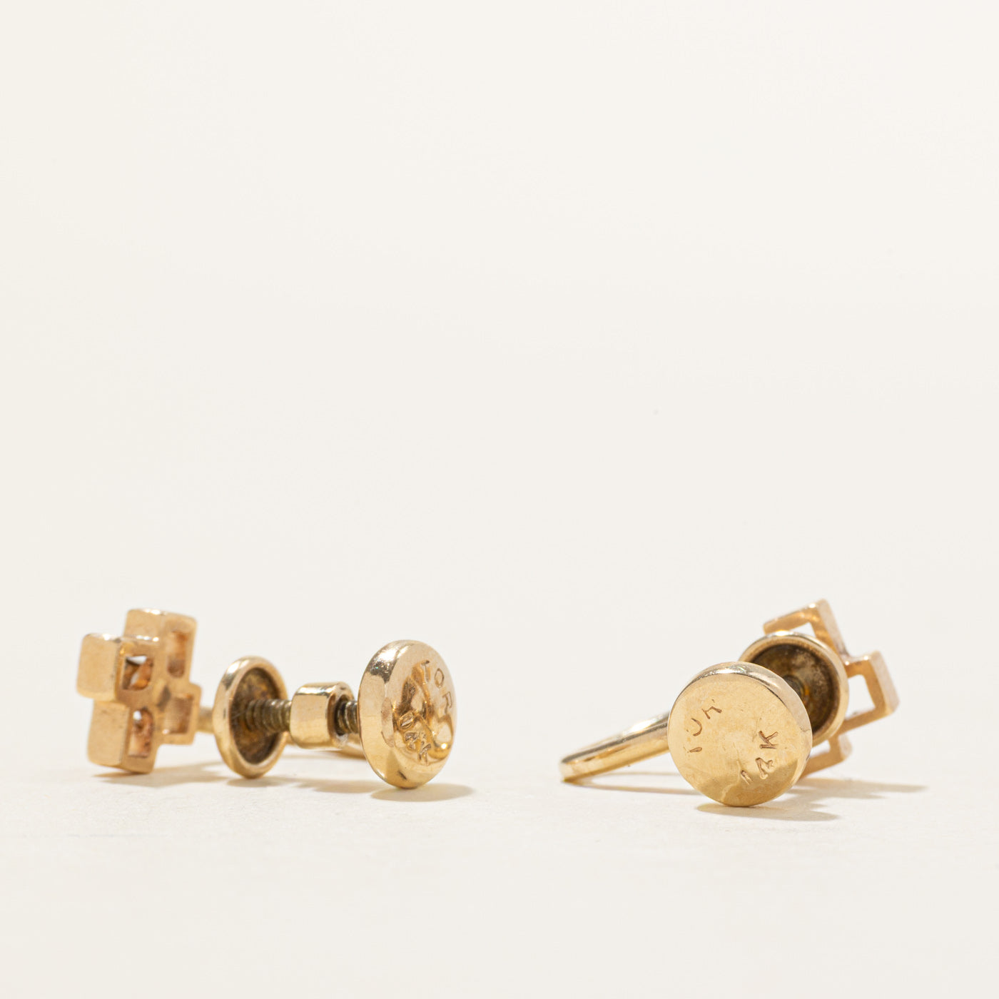 Diamond Geometric Clip On Earrings