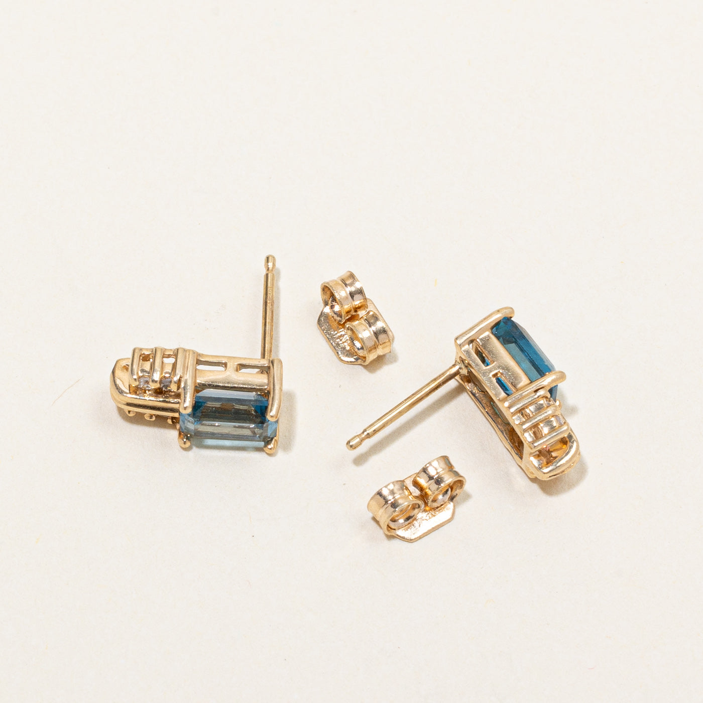 Topaz & Diamond Earrings | 1.20ctw, 0.04ctw |