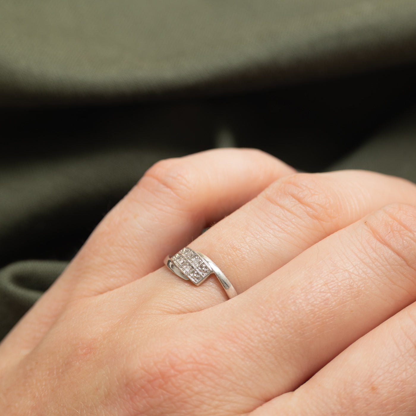 Diamond Grid Bypass Ring | SZ 6