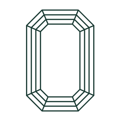 emerald cut line art gem