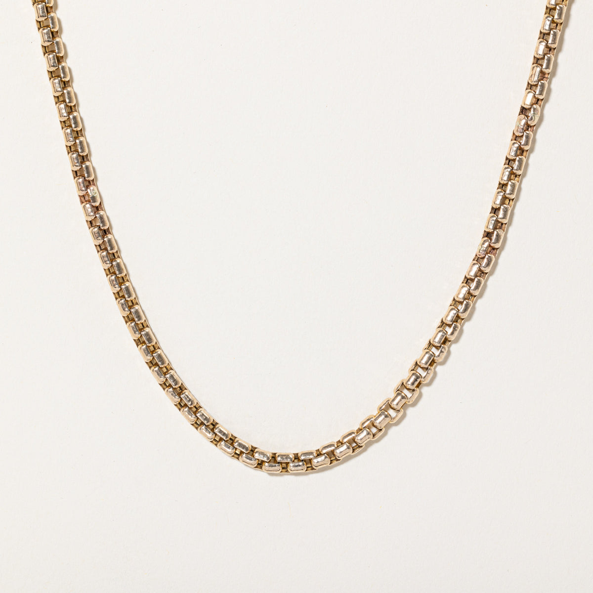 10k Yellow Gold Rounded Box Link Chain | 22