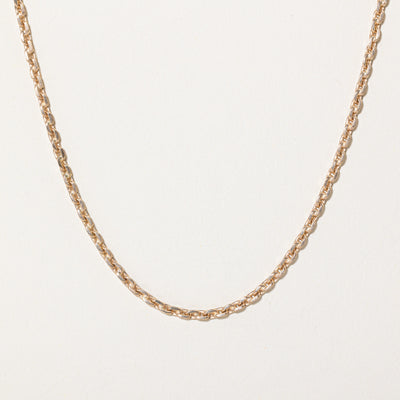 14k Yellow Gold Knife Edge Cable Chain | 20