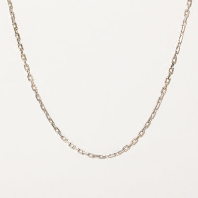 18k White Gold Knife Edge Cable Chain | 20