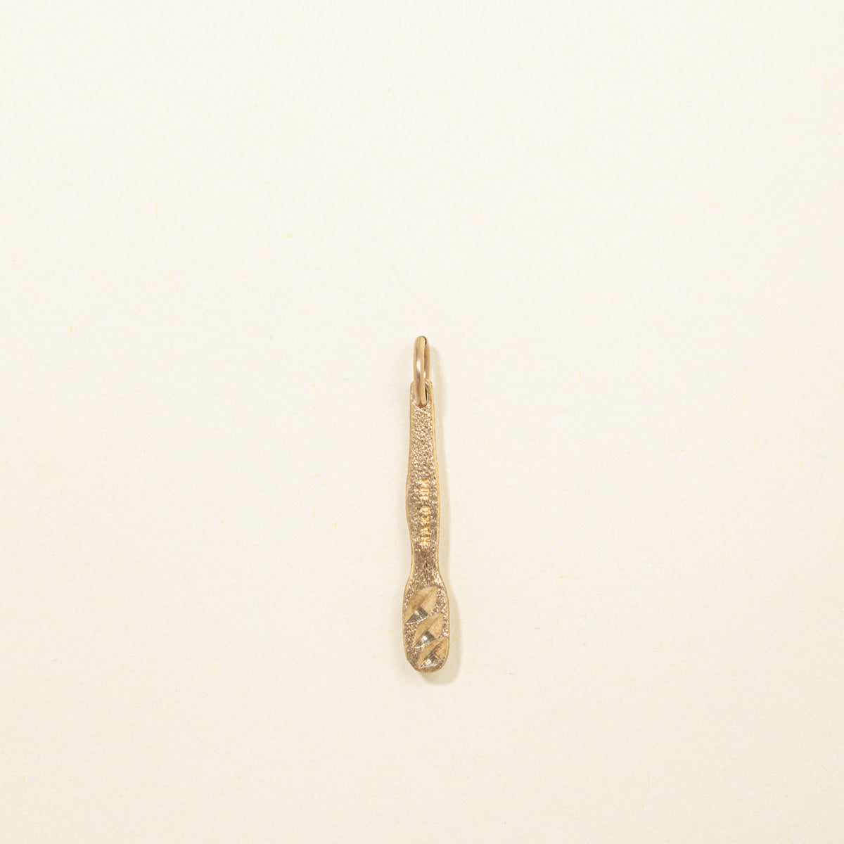 10k Yellow Gold Textured Toothbrush Charm