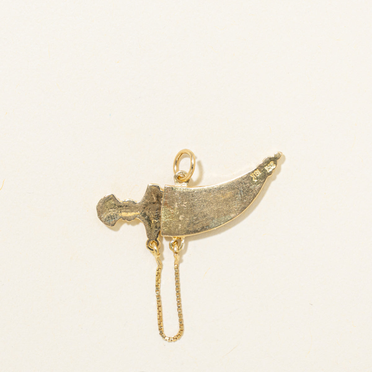 18k Yellow Gold Ornate Dagger & Sheath Charm
