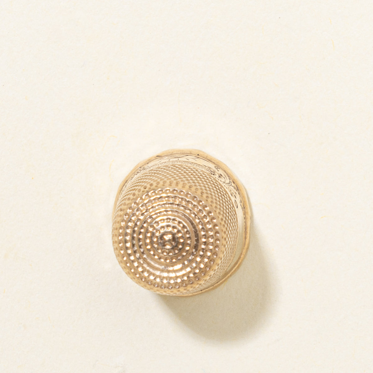 9k Yellow Gold Engraved Floral Thimble