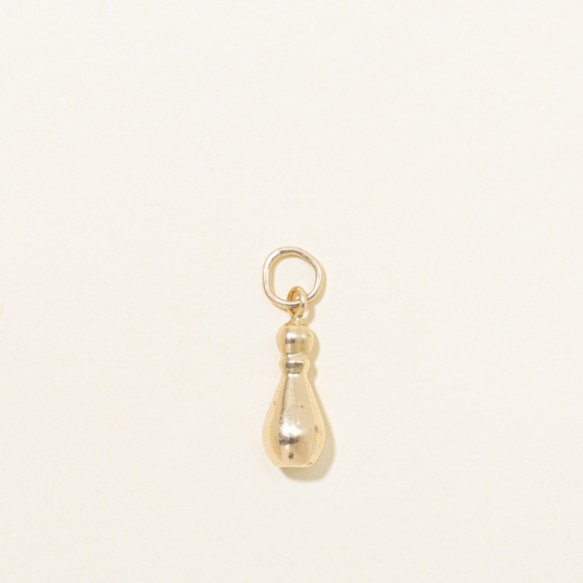 14k Yellow Gold Bowling Pin Charm