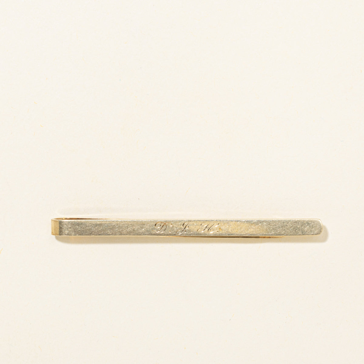 14k Yellow Gold "DJH" Initial Tie Clip