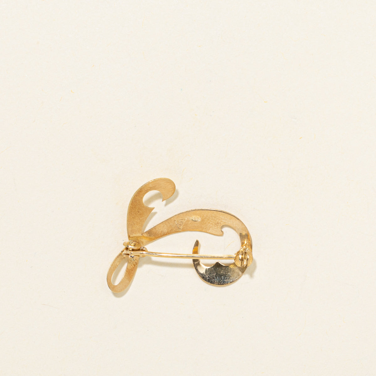 18k Yellow Gold Scrollwork Abstract Brooch