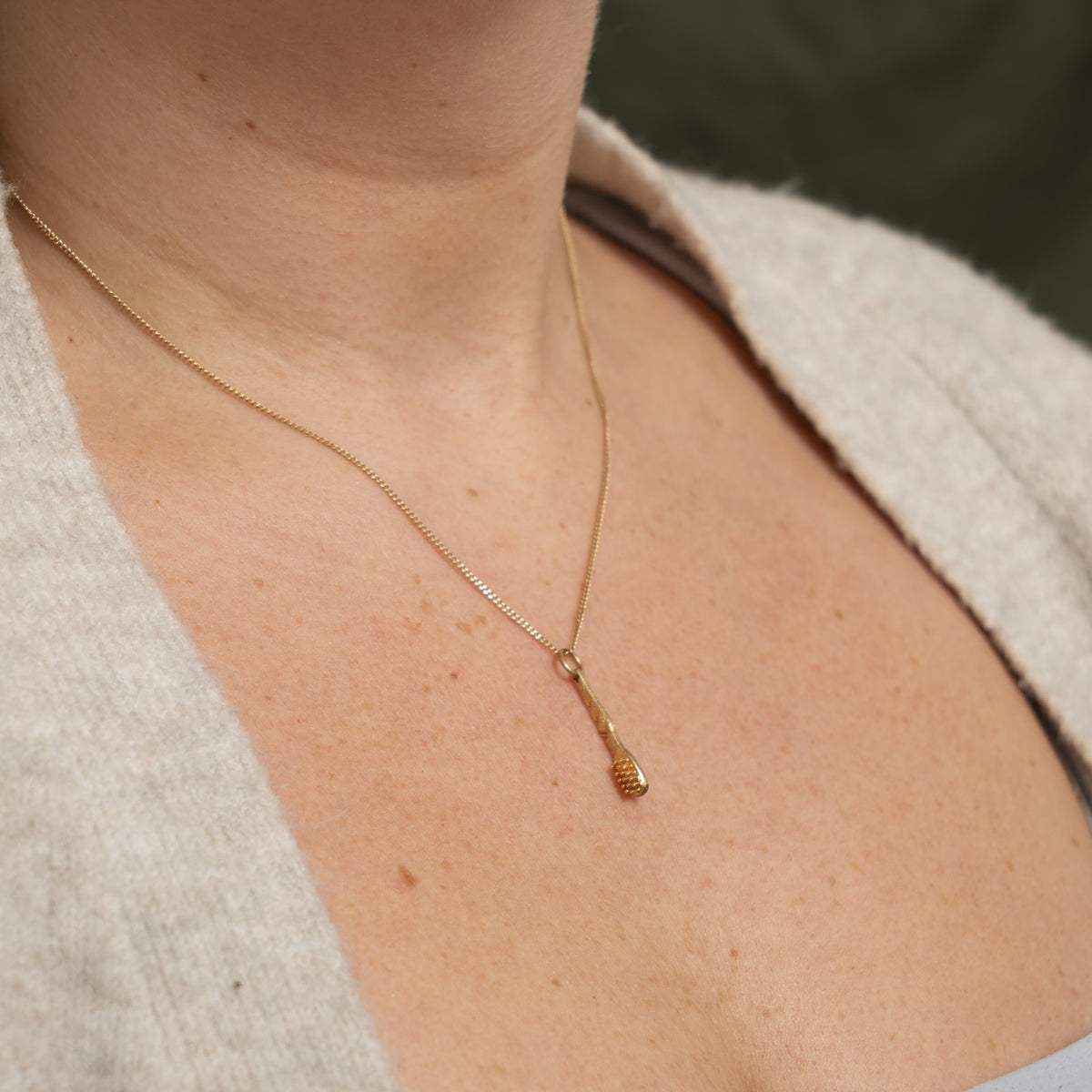 10k Yellow Gold Textured Toothbrush Charm