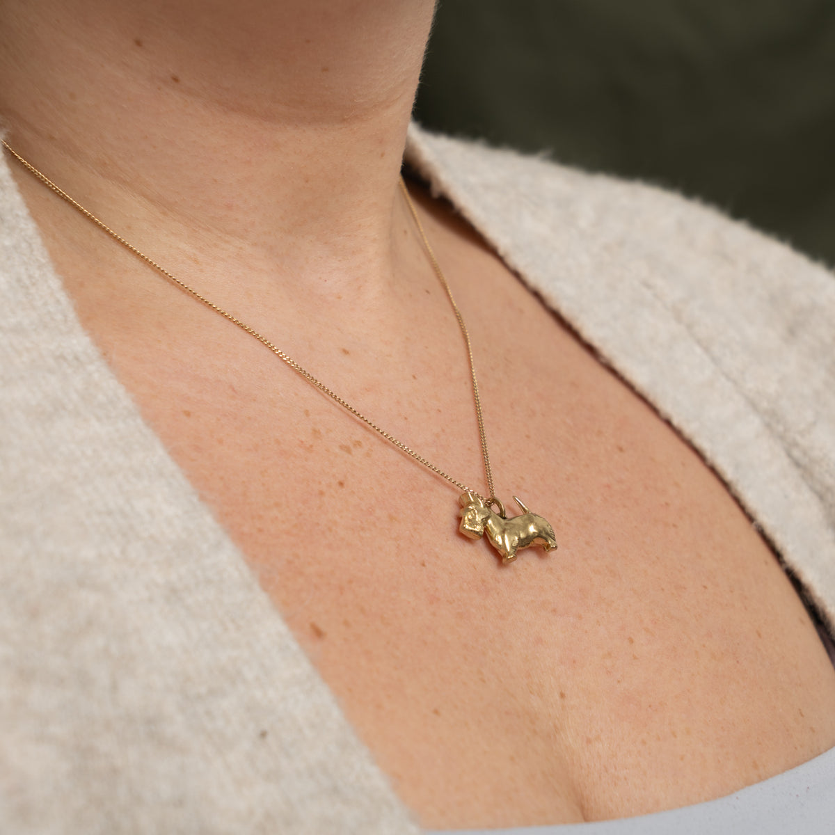8k Yellow Gold Scottish Terrier Charm