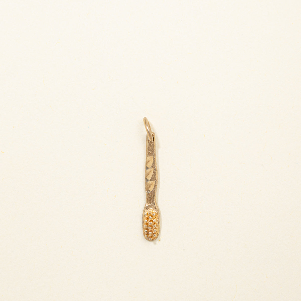 10k Yellow Gold Textured Toothbrush Charm