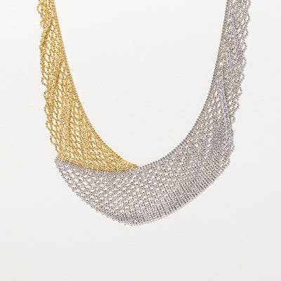 Birks' 18k Two Tone Gold Mesh Necklace | 16
