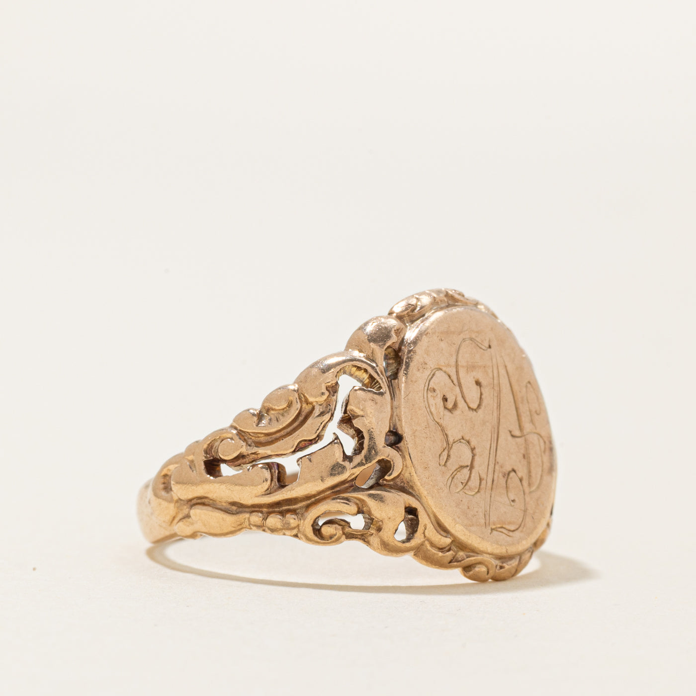 10k Yellow Gold Initial "AZG" Signet Ring | SZ 11