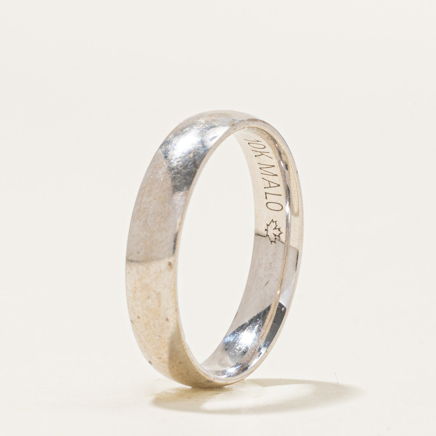 Canadian 10k White Gold Band | 4.05mm | SZ 7