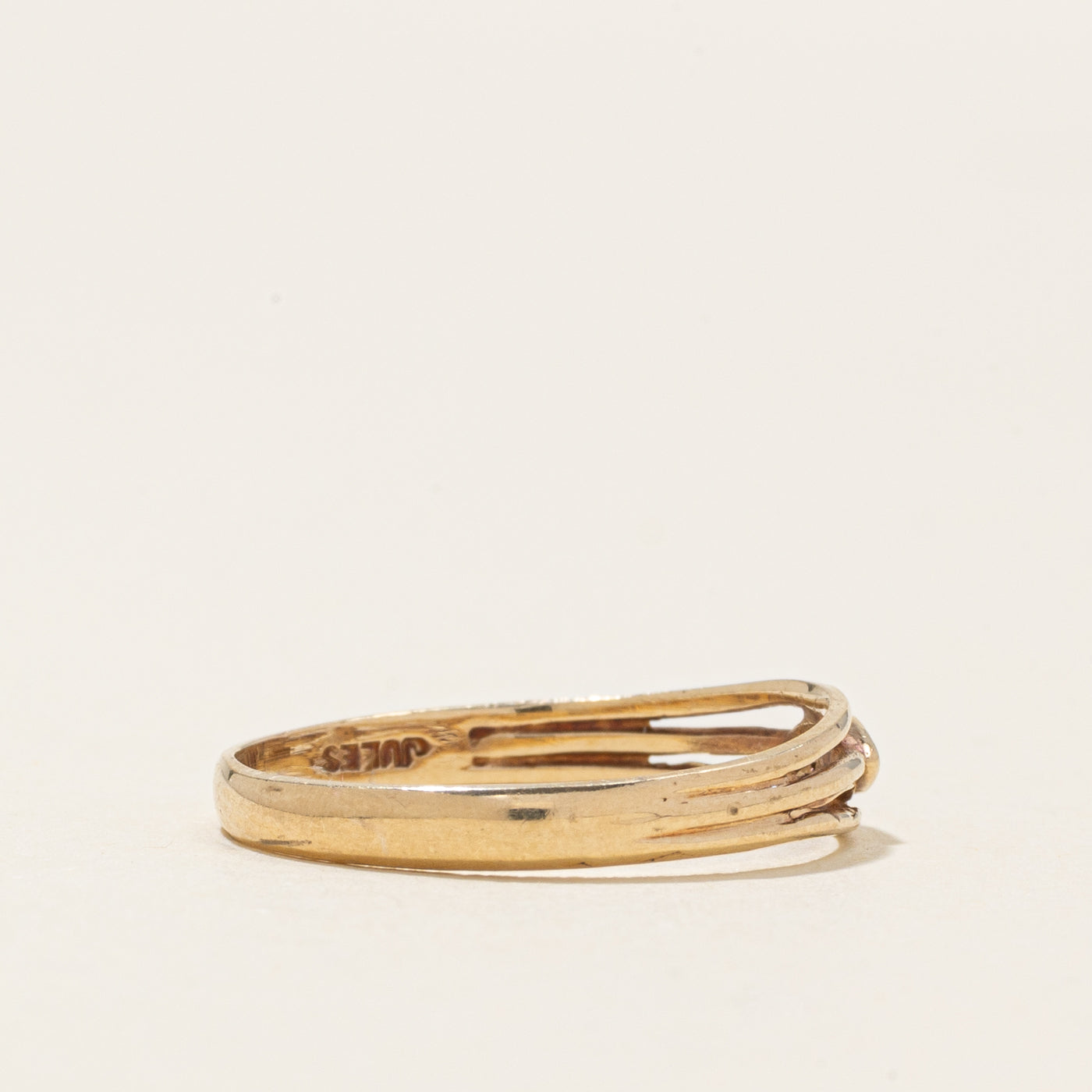 Yellow Gold Diamond Open Shank Band | SZ 6