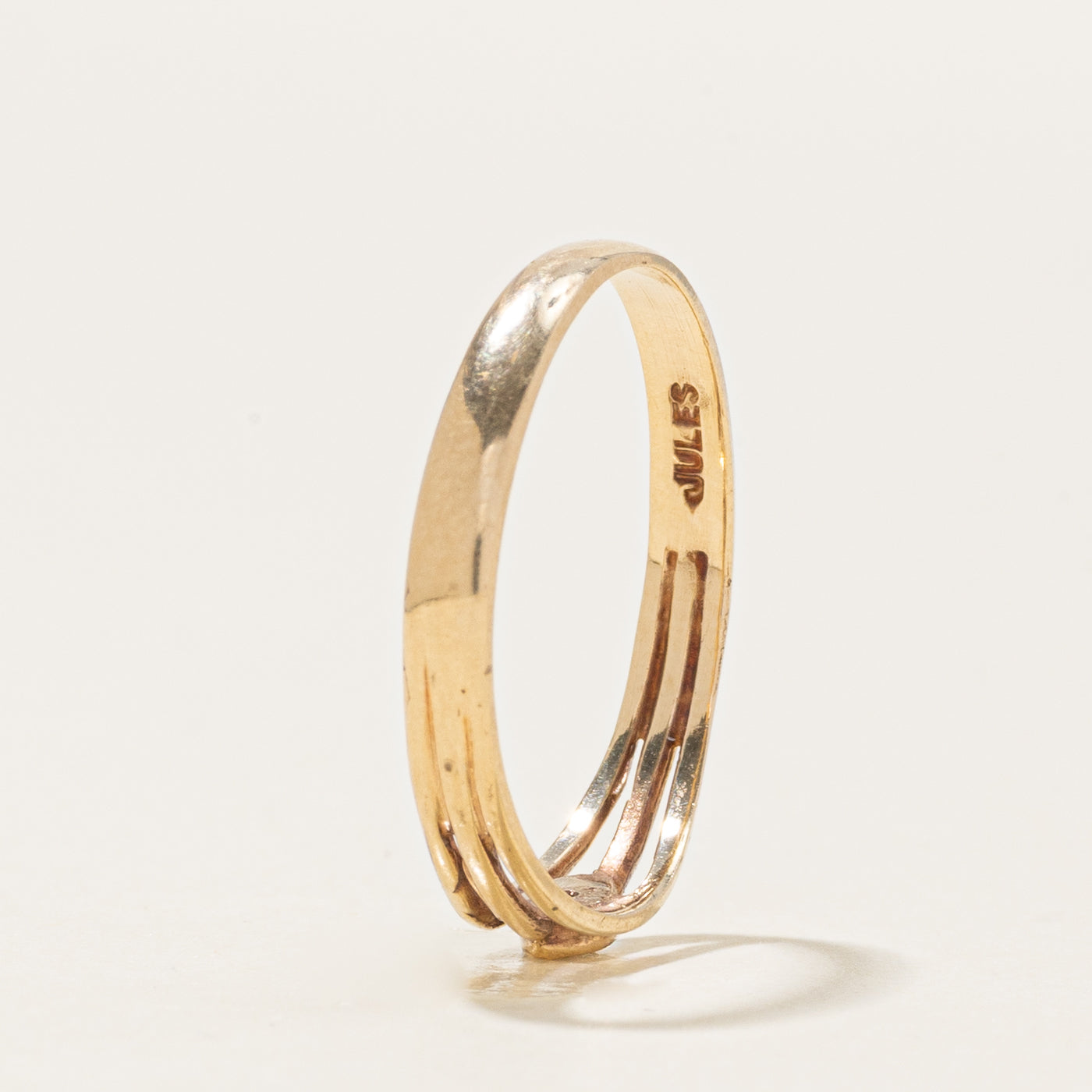 Yellow Gold Diamond Open Shank Band | SZ 6