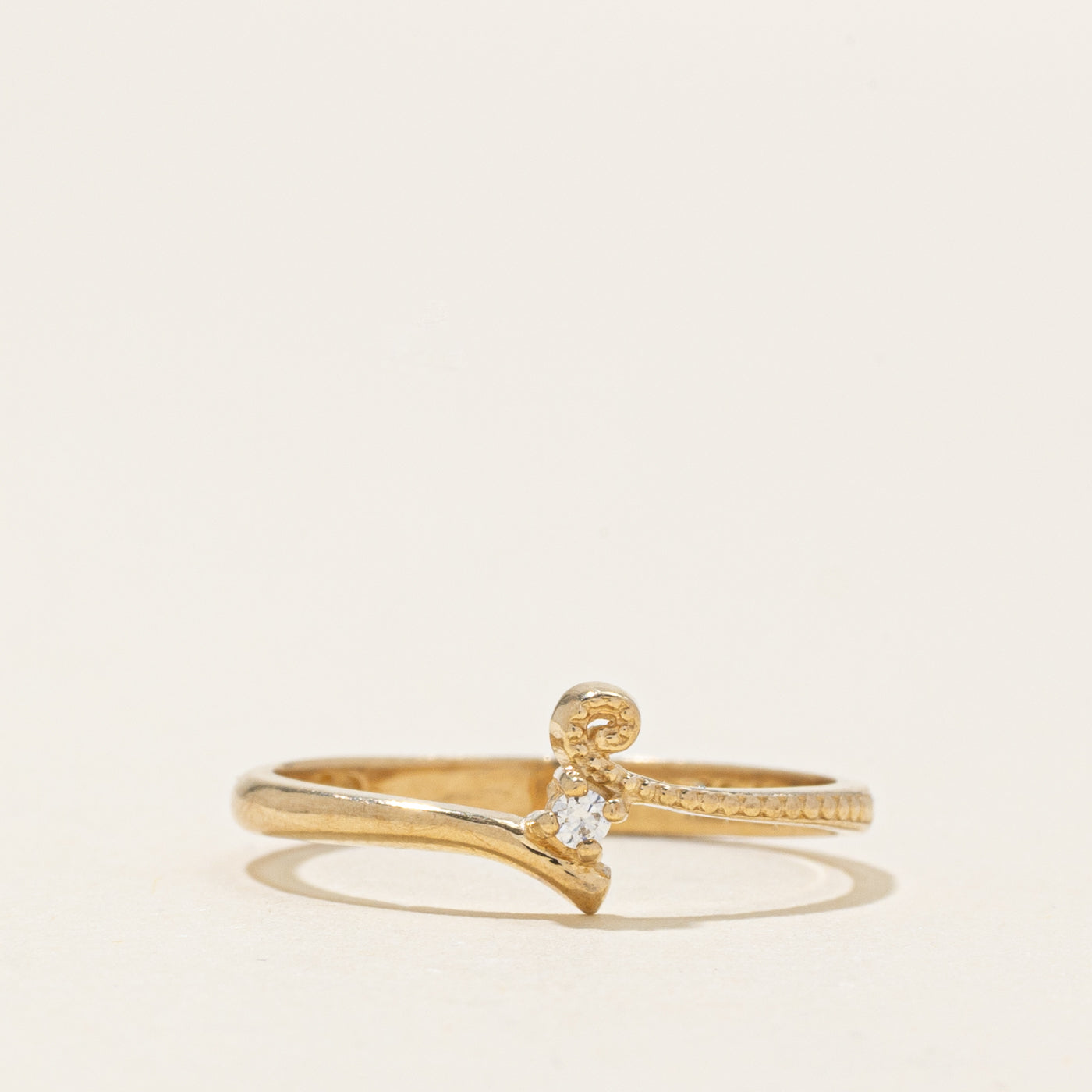 Diamond Textured Bypass Ring | SZ 5.25