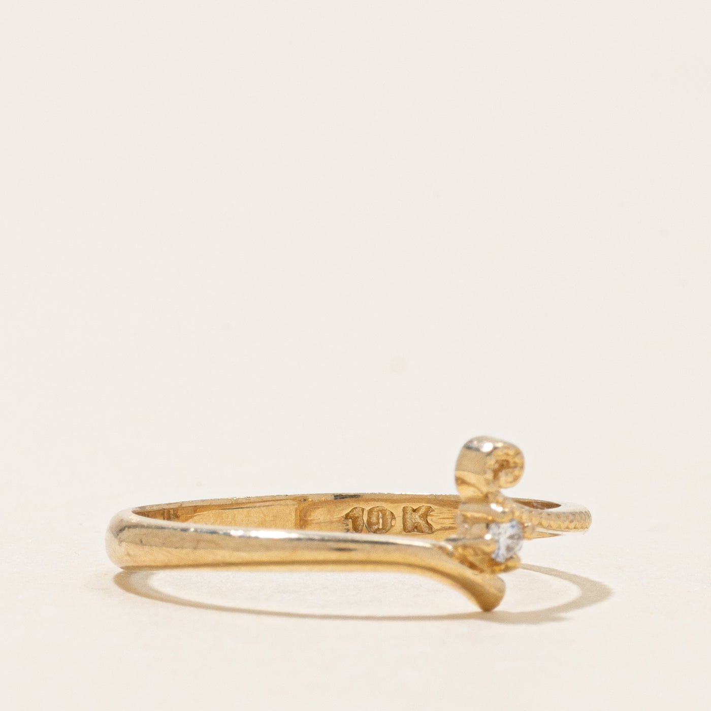 Diamond Textured Bypass Ring | SZ 5.25