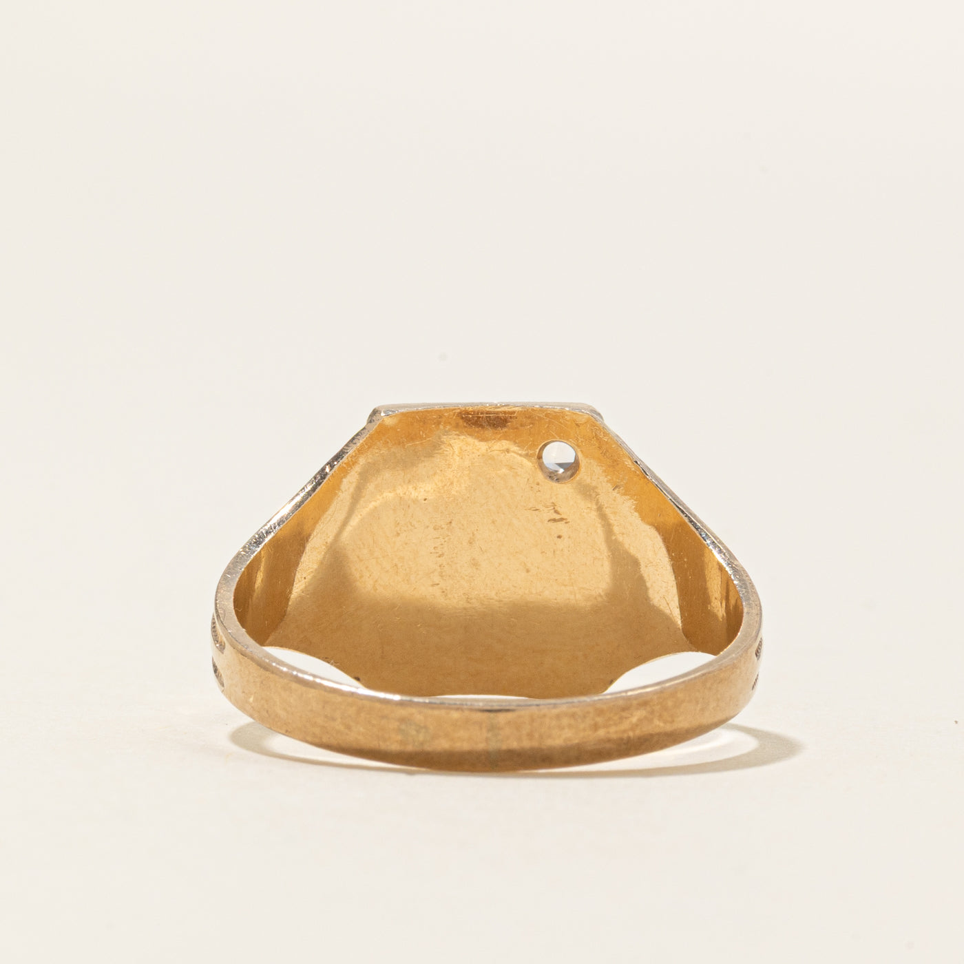 Diamond 'D' Initial Signet Ring | SZ 6