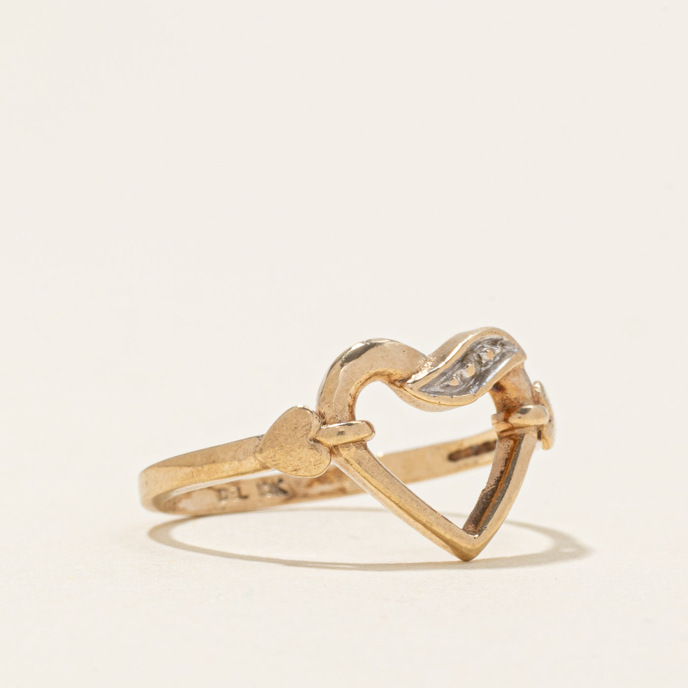 Diamond Open Heart Ring | SZ 4.75
