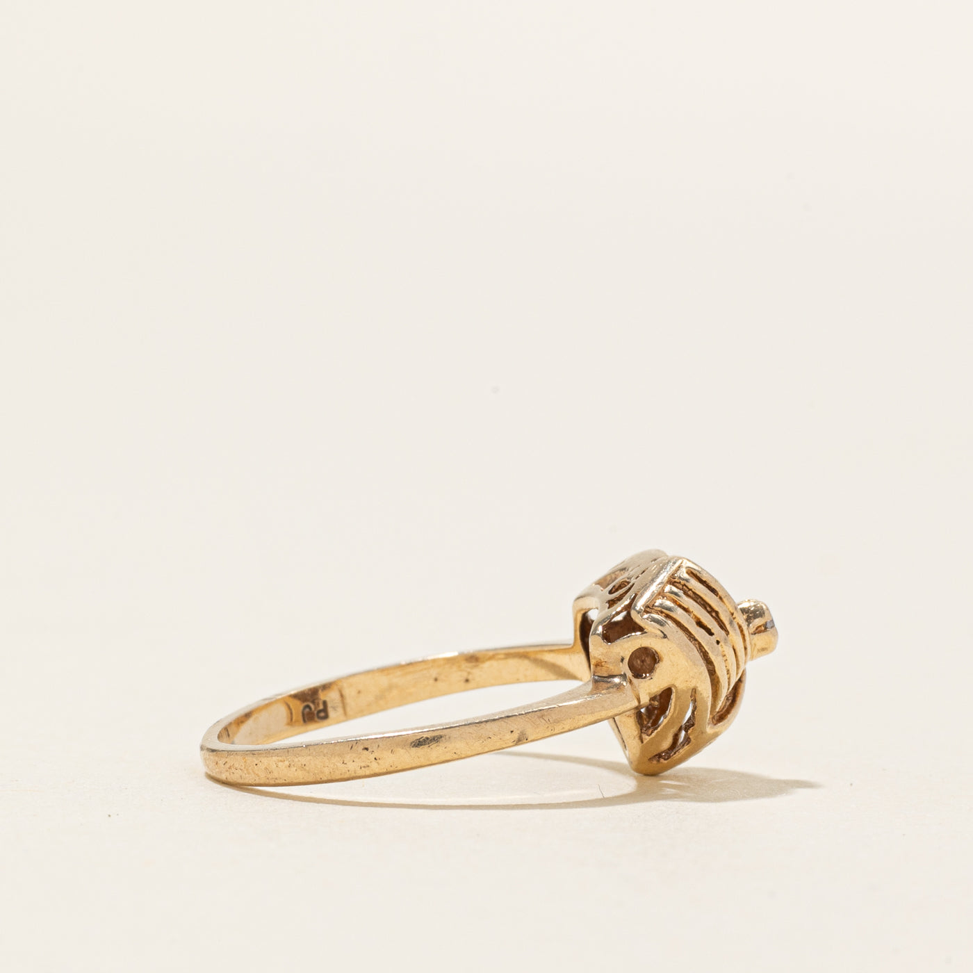 Diamond Grooved Knot Ring | SZ 4.75