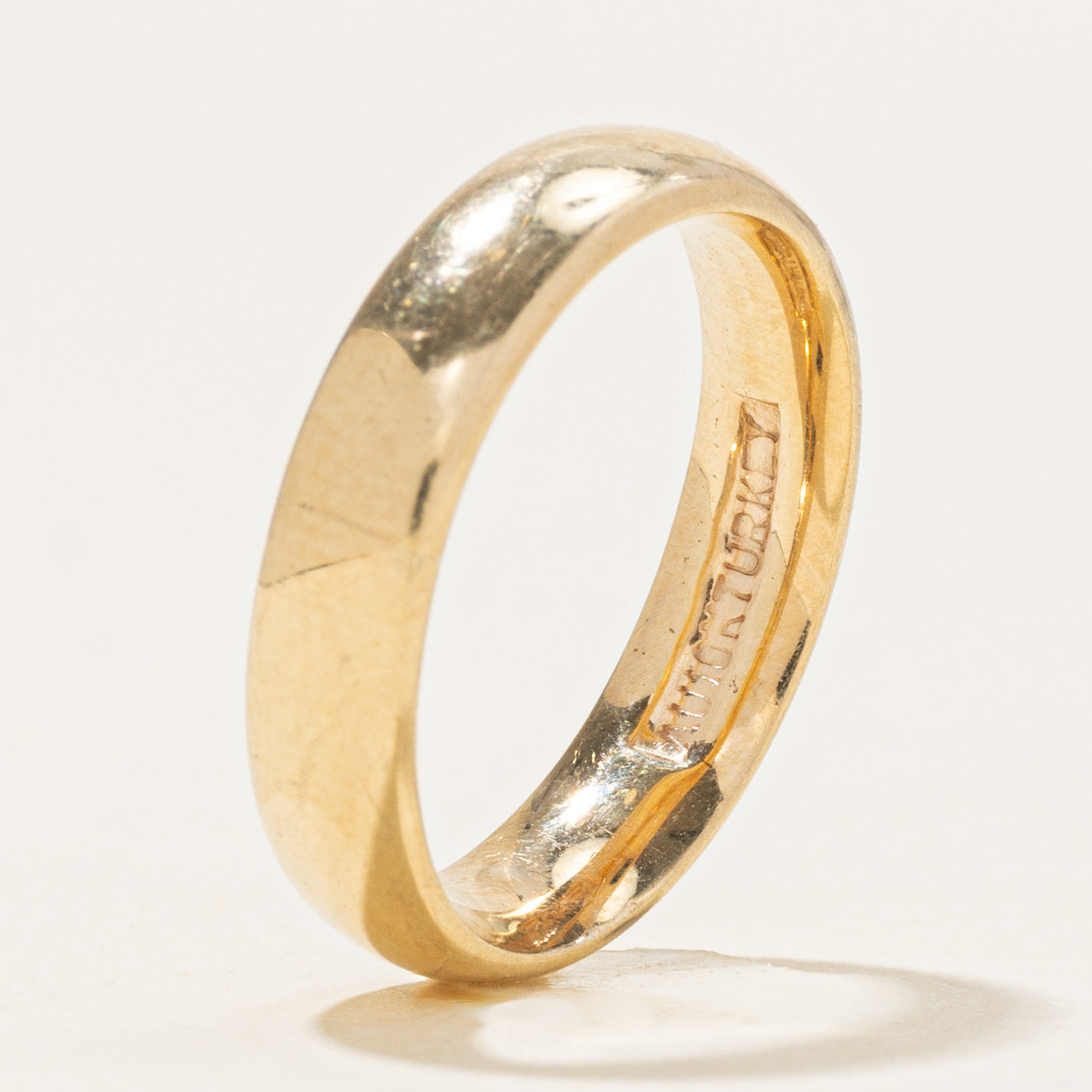 Yellow Gold Flush Set Diamond Band | SZ 6