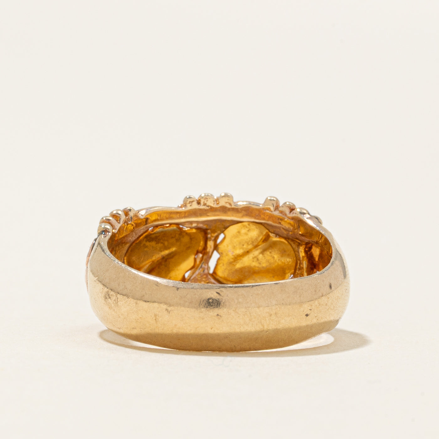Bague gravée en feuille d'or jaune | Taille 6
