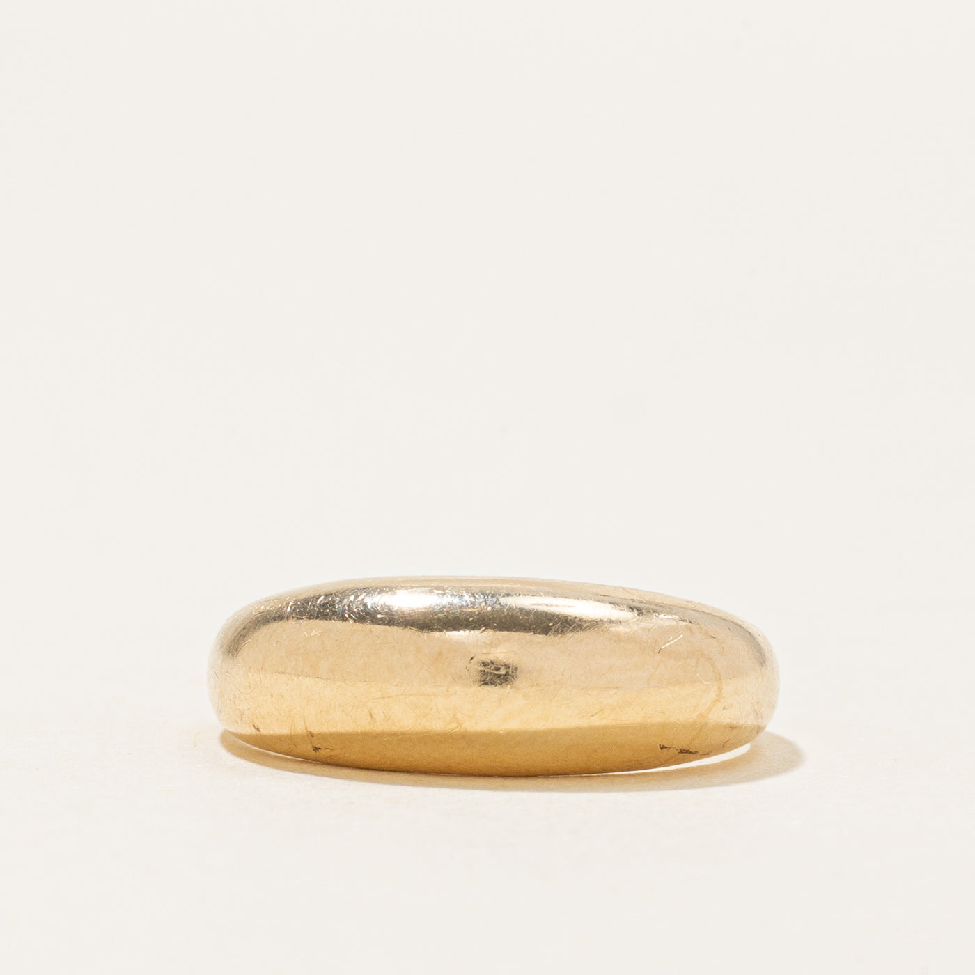 Bague bombée en or jaune 14 carats | Taille 5