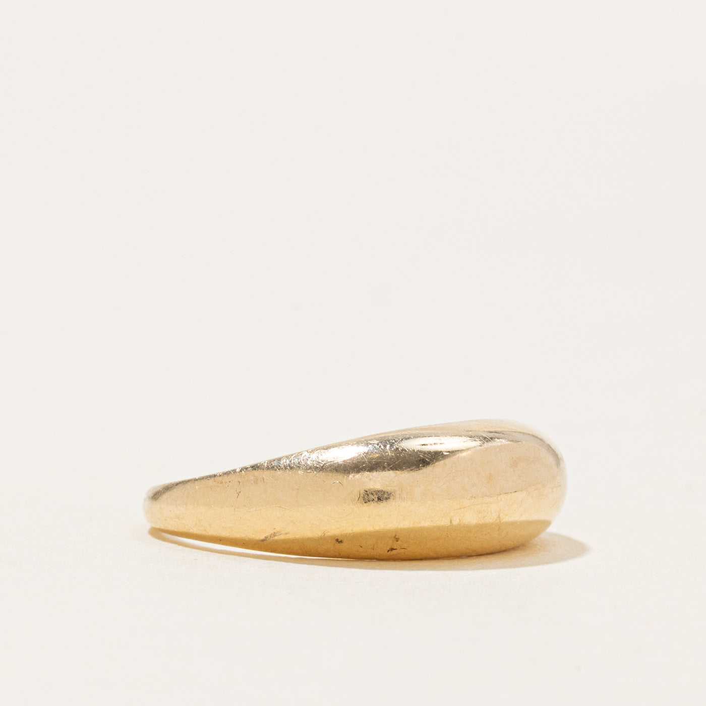 Bague bombée en or jaune 14 carats | Taille 5