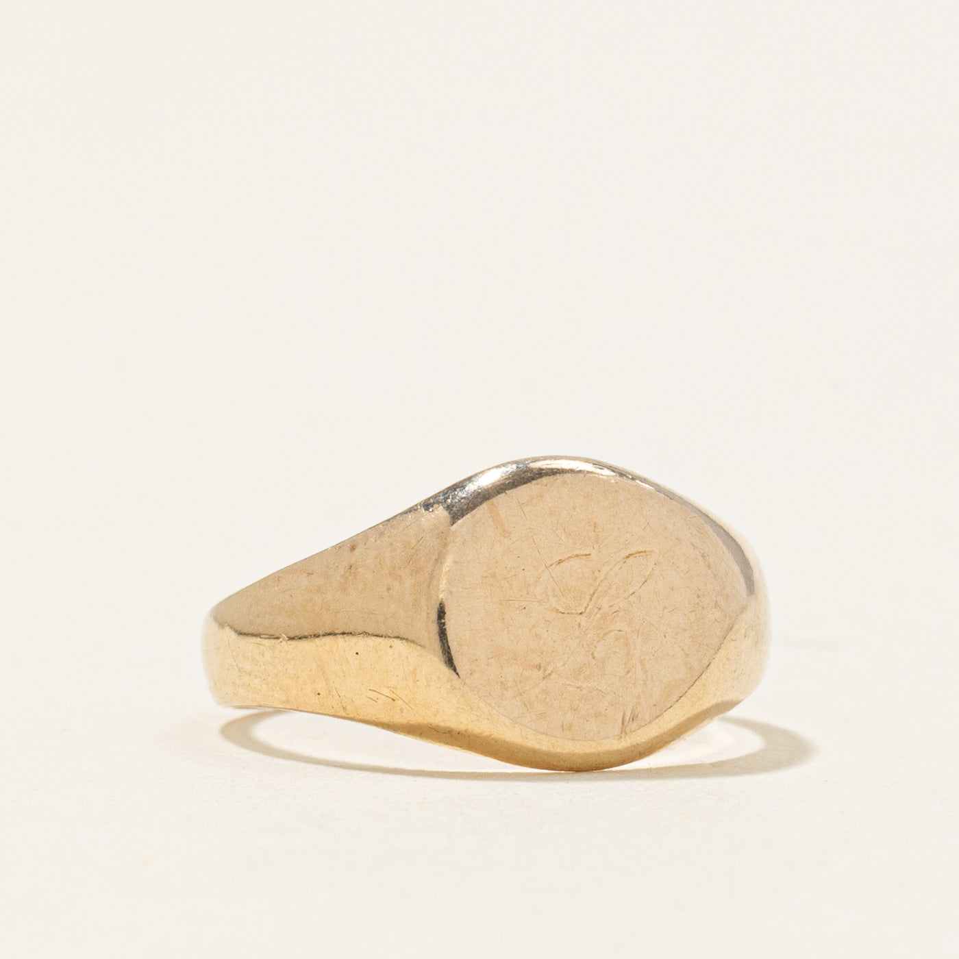 10k Yellow Gold "L" Signet Ring | SZ 2.25