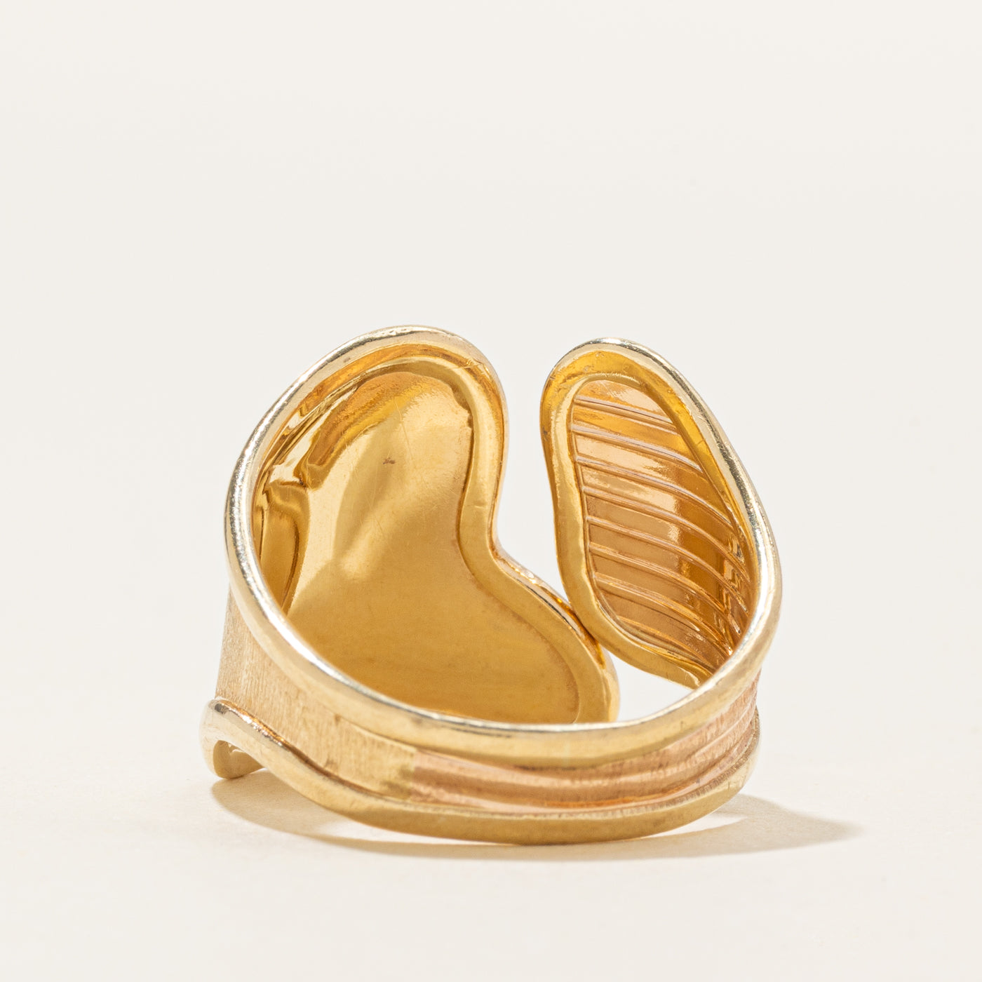 14k Yellow & Rose Gold Textured Ring | SZ 8.5
