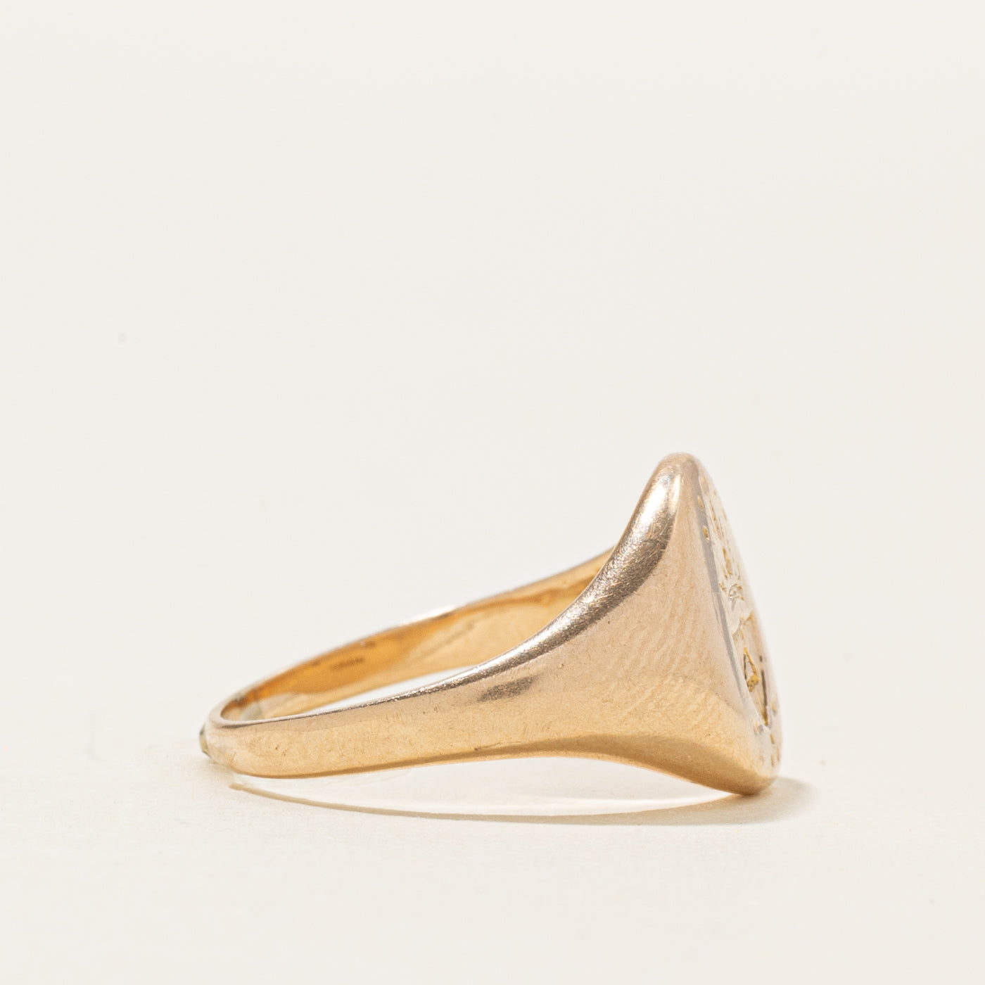 'Birks' 14k Yellow Gold Crest Signet Ring | SZ 5