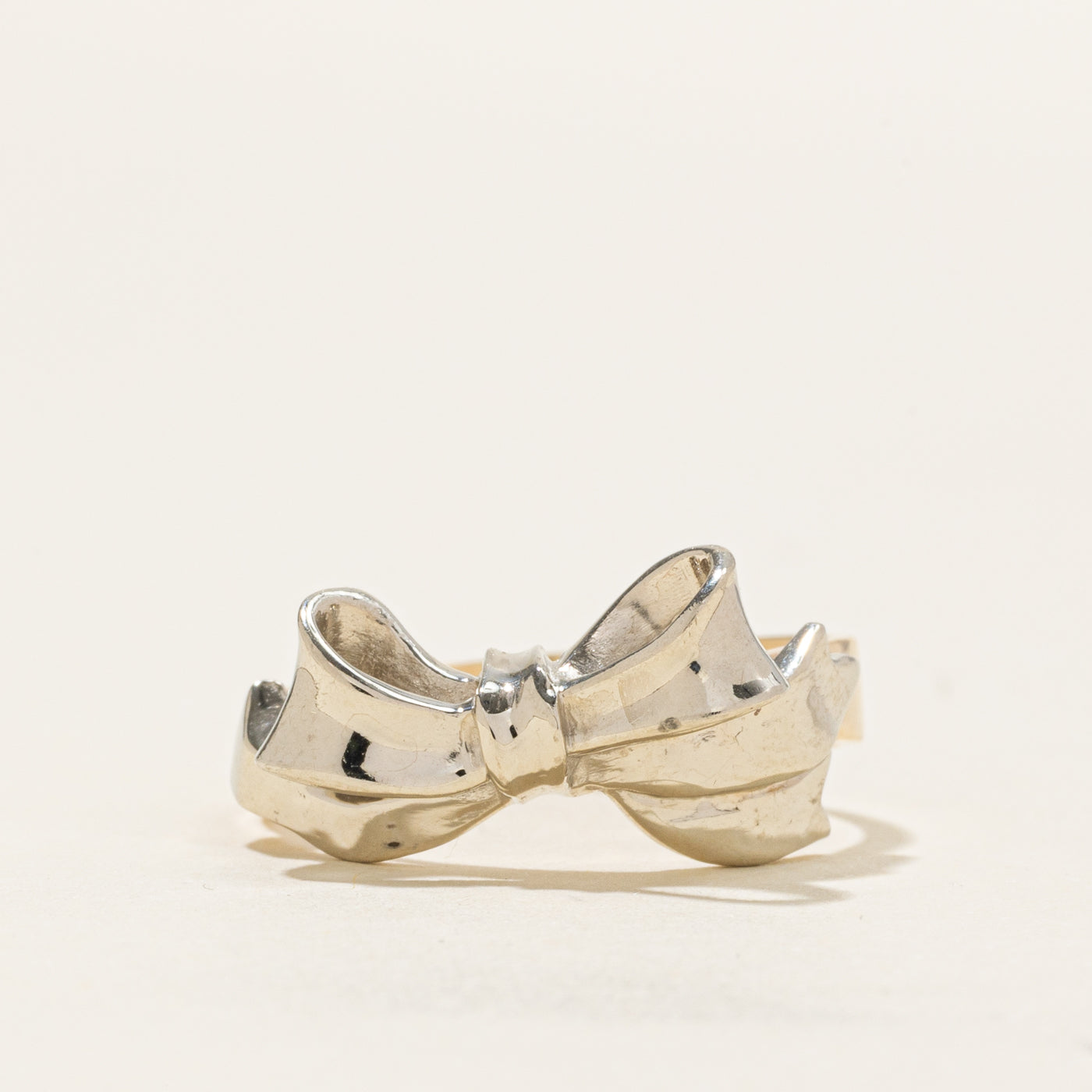 14k Yellow & White Gold Bow Ring | SZ 8