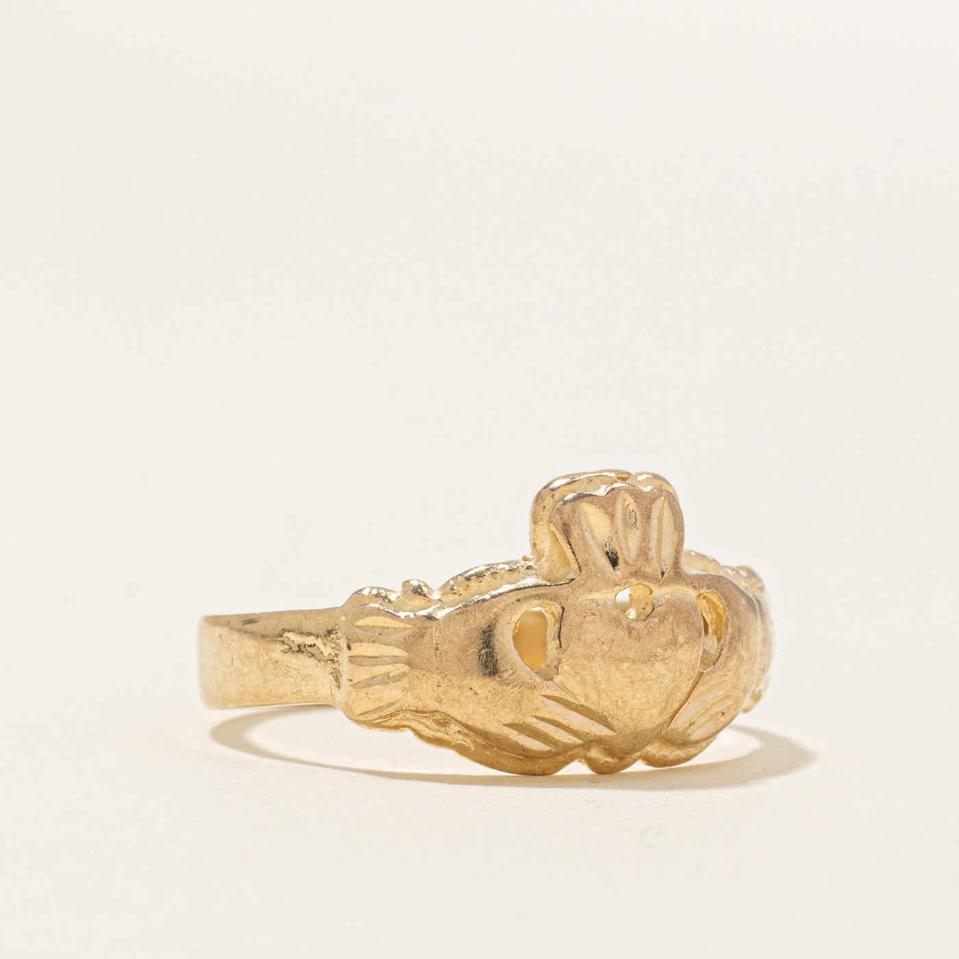 10k Yellow Gold Claddagh Ring | SZ 8.5